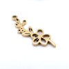 Pendentif Fleur sur tige 20mm, symbole mois de Mai, Acier Inoxydable 304 Doré