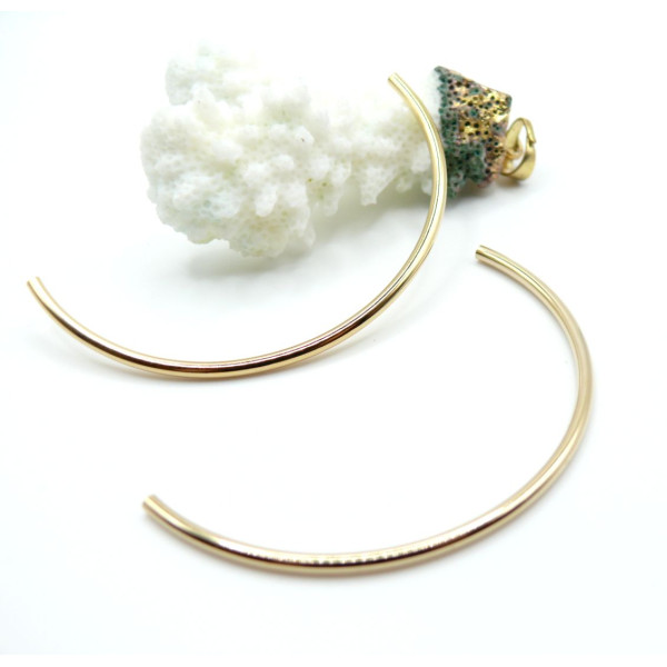 Connecteurs Tube Demi Cercle 56mm – Métal Doré à l'or fin 24K