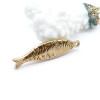 Pendentif Poisson 3D 40 mm – Acier Inoxydable 304 Doré à l’or fin 18K, PVD