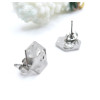 Boucles d’oreilles Puces Hexagone Martelé 12mm – Acier Inoxydable 304 Argenté avec Embouts