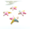 Pendentif Étoile de mer 14mm en résine émaillée Multicolore– Laiton Doré à l’or fin 18K