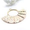 Pendentif Demi Cercle Eventail 37mm – Laiton Doré Or Fin 18K