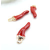 Pendentifs Chili Piment Rouge 15mm – Résine Émaillée & Métal Doré