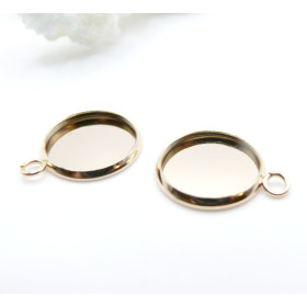 Supports de Pendentifs 16 mm – Acier Inoxydable 304 Finition doré à l'or fin 24K
