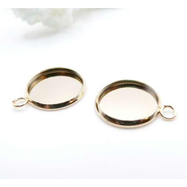 Supports de Pendentifs 16 mm – Acier Inoxydable 304 Finition doré à l'or fin 24K