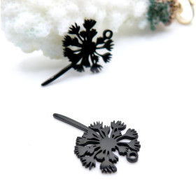 Pendentifs Fleur de Pissenlit 13x21mm – Acier Inoxydable 304 NOIR
