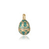 Pendentif Oeuf Résine Émaillée 23mm – Laiton Doré à l’Or Fin 18K