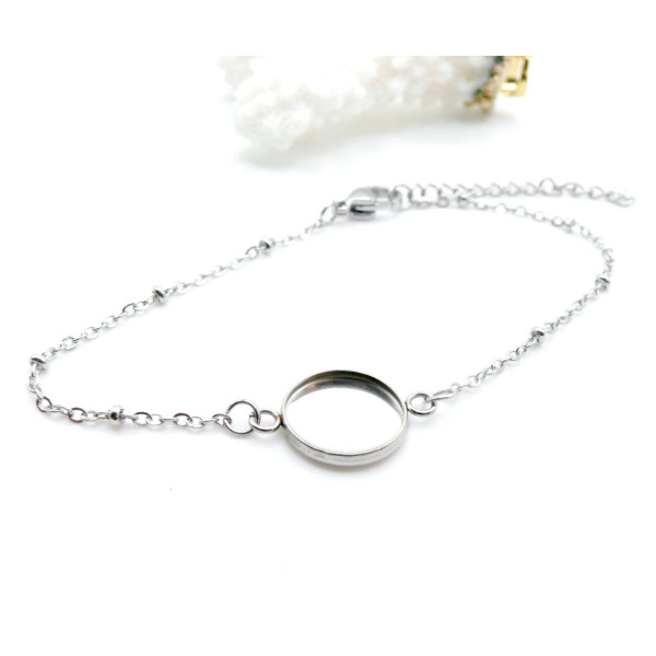 Supports de Bracelet pour Cabochon 12 mm – Acier Inoxydable 304 Argenté