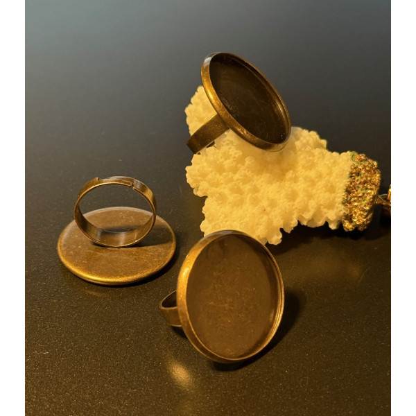 Supports de Bagues pour Cabochons rond 25mm – Laiton Bronze