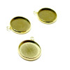 Supports de Pendentifs Attache Ronde Plateau 12mm Doré