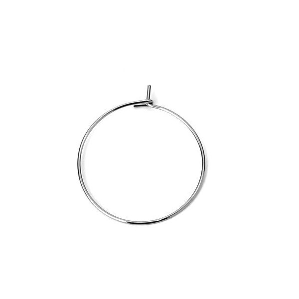 Boucles d’Oreilles Créoles Tiges 25 mm – Acier Inoxydable 316 – Finition Argentée