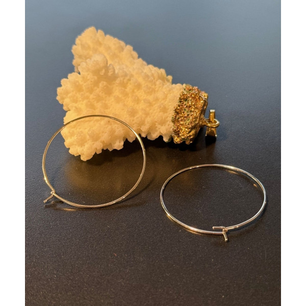 Boucles d’Oreilles Créoles Tiges 35 mm – Acier Inoxydable 316 – Finition Argentée