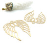 Estampes Ailes d’Ange 40mm – Acier Inoxydable Doré 18K