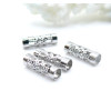 Perles Intercalaires Tube Filigrane 12x4mm – Acier Inoxydable 304 Argenté