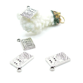 Pendentifs Breloque Livre Cook Book 20x14mm – Métal Argent Antique