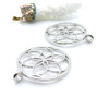 Pendentifs Médaille Mandala 30mm – Métal Argent Platine