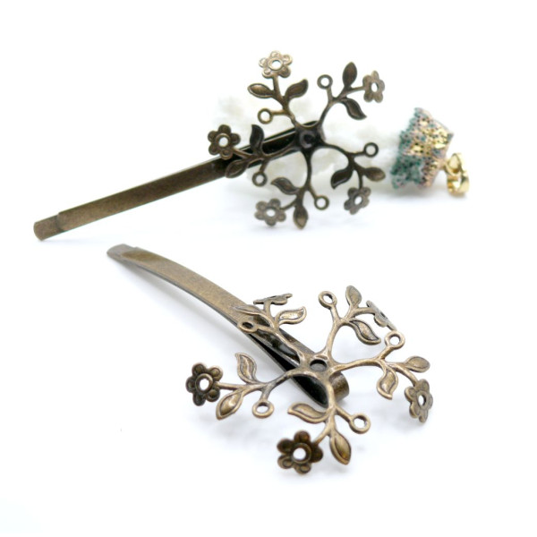 Supports Barrette Cerisier en Fleur 39x60mm – Finition Bronze