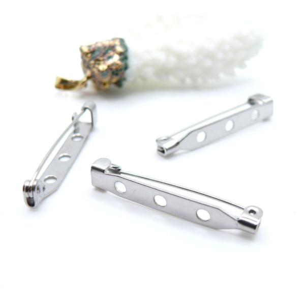 Supports de Broches Plateau 31.5mm – Acier Inoxydable 304 Finition Argent Platine