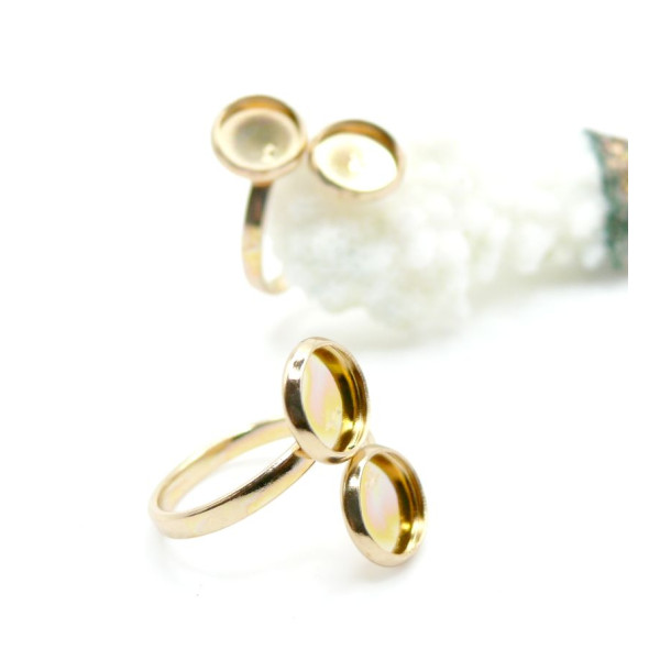 Supports de Bague Double 8mm – Acier Inoxydable 304 Doré à l'Or Fin 18K