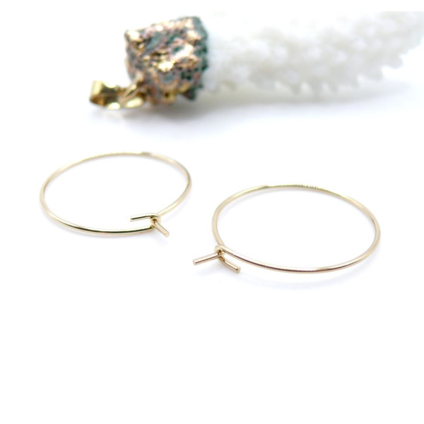 Boucles d'oreille Créoles Tiges 25mm – Acier Inoxydable 316L Doré à l' or fin 18K