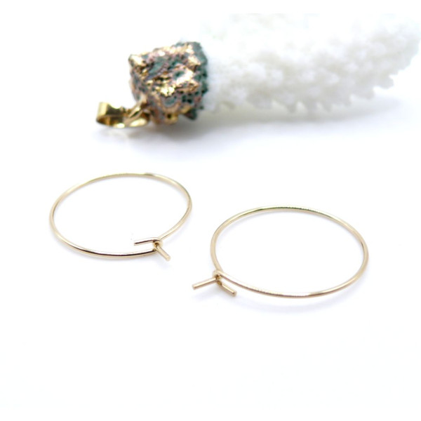 Boucles d’oreille Créoles Tiges 20mm – Acier Inoxydable 316L Doré 18K