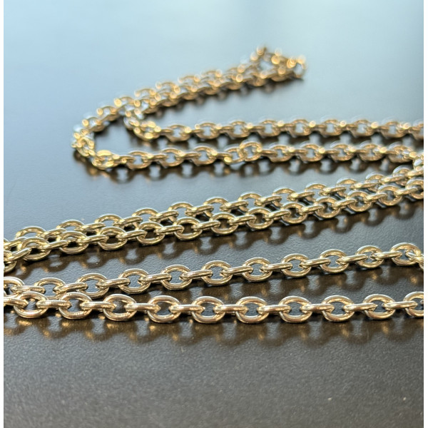 Sautoirs 70 cm Maille Rolo 5 par 4mm – Acier Inoxydable 304 Argent Platine