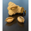 Pendentifs Connecteurs Coquillage Cauris Liseré Doré 25mm