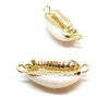 Pendentifs Connecteurs Coquillage Cauris Liseré Doré 21mm