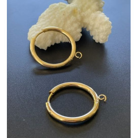 Créoles Rondes Anneau d'accroche 18 par 3mm Acier Inoxydable 316 Doré à l'or fin 24K