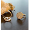 Support de Bague Ajustable pour Cabochon Rond 12 mm, Anneau Double – Acier Inoxydable 304 Argent