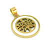 Pendentif Médaillon Nacre et Arbre 23mm – Acier Inoxydable Doré