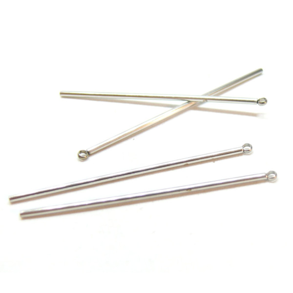 Pendentifs Tige Tube 52mm – Acier Inoxydable Argenté