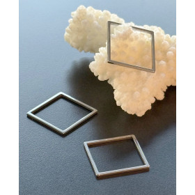 Pendentifs Connecteur Carré 20mm – Acier Inoxydable Argenté