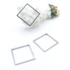 Pendentifs Connecteur Carré 20mm – Acier Inoxydable Argenté