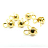 H11YW000147 – Lot de 20 ou 40 Embouts Cache Noeud , Cache perles à écraser 4x8mm – Acier Inoxydable 304 Doré à l'or fin 18K