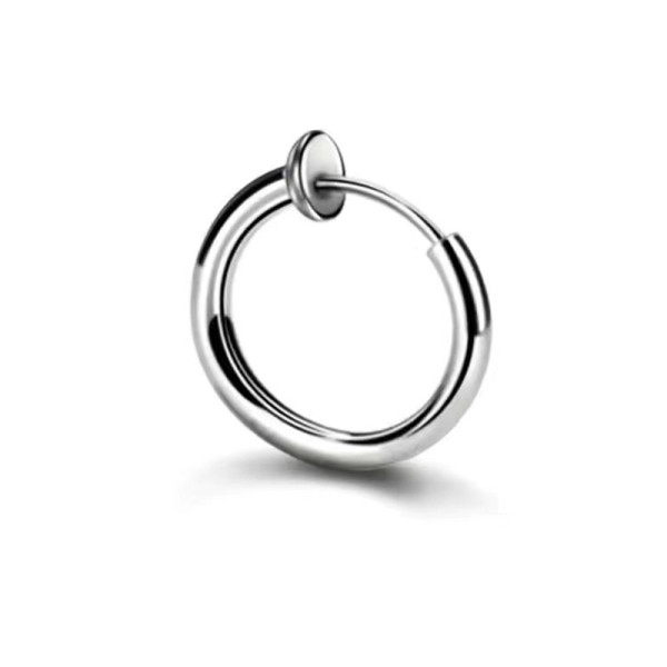 Créoles Clips 10 par 2mm – Acier Inoxydable 304 Argenté