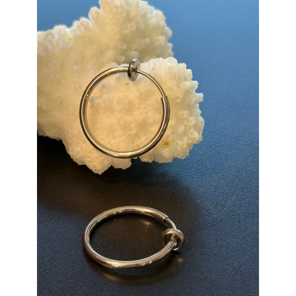 Créoles Clips 10 par 2mm – Acier Inoxydable 304 Argenté