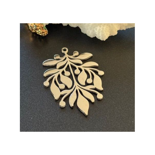 Pendentif Ethnique 36mm – Acier Inoxydable Argenté