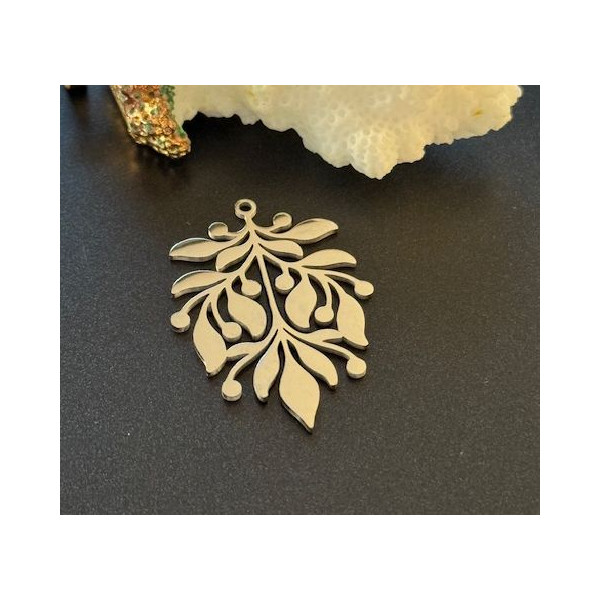 Pendentif Ethnique 36mm – Acier Inoxydable Argenté