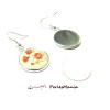 Boucles d’oreilles crochet 18mm Argent Vif et 2 Cabochons verre