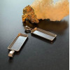 Supports  Pendentif Rectangle avec Bélière  25 x 10 mm – Acier Inoxydable 304 Argenté