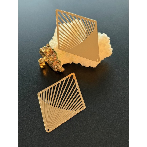 Estampes Pendentif Filigrane Grand Losange Or clair