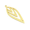 Pendentif Connecteur losange, Feuille 38mm – Acier Inoxydable Doré placage IONIQUE