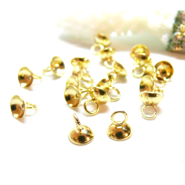 Embouts Cloches à Coller 5.5mm – Acier Inoxydable 304 Doré à l'or fin 18K
