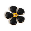 Perles intercalaires Fleur style vintage 13 mm – Résine Émaillée NOIR