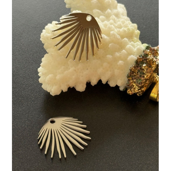 Pendentifs  Éventail 18 mm – Acier Inoxydable 316 Argenté