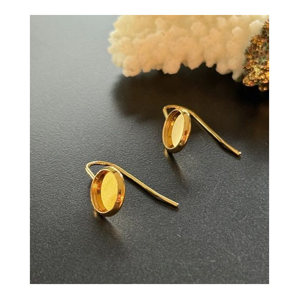 Supports de Boucle d'oreille Crochet 8mm  – Acier Inoxydable Doré