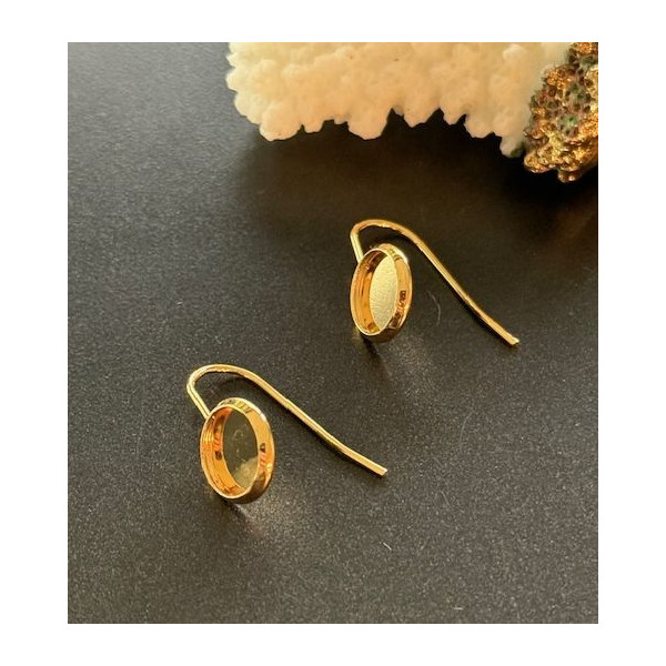 Supports de Boucle d'oreille Crochet 8mm  – Acier Inoxydable Doré