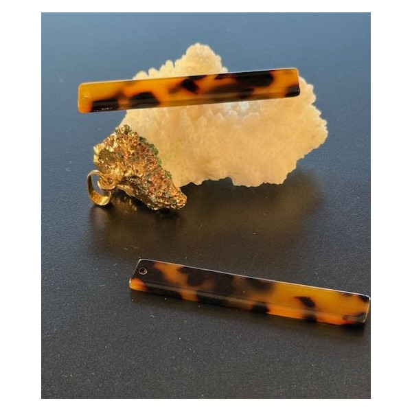 Pendentifs Rectangle Résine 53 x 7 mm, Imitation Tortue 53 x 7 mm