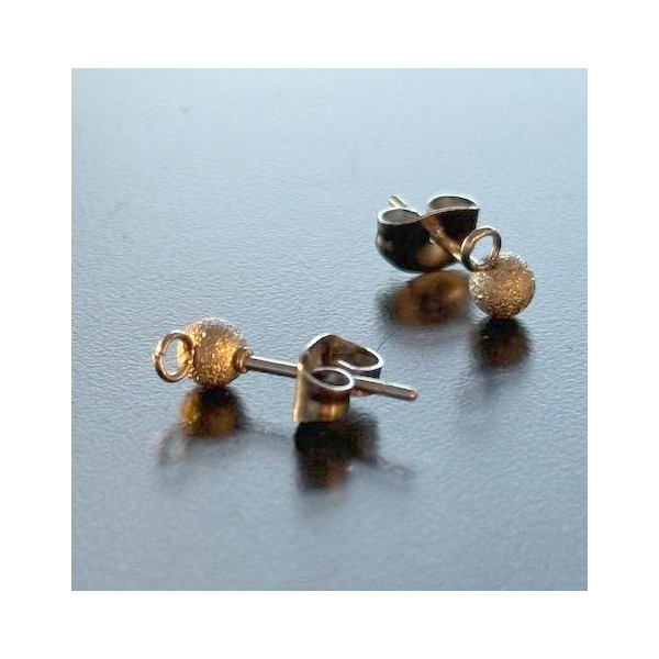 Puces Bille Stardust 4mm avec Attache – Acier Inoxydable 304 Argenté